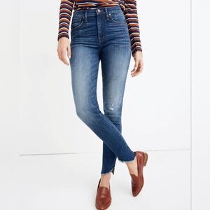 Madewell Petite 10" High-Rise Skinny Jeans: Cutout Tulip Hem Edition Size 24